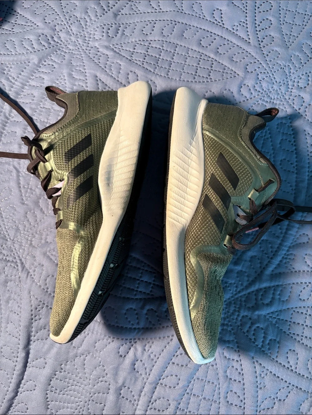 Adidas Edge Bounce Running Shoes Women’s 8.5 Green Athletic Sneakers